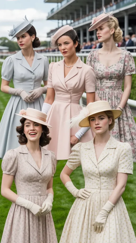  Vintage-Inspired Tea Dress with Gloves