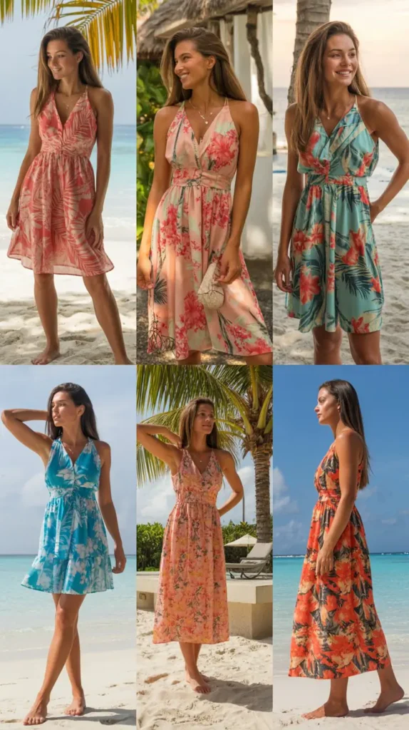 Tropical Print Dresses for Island Vacations