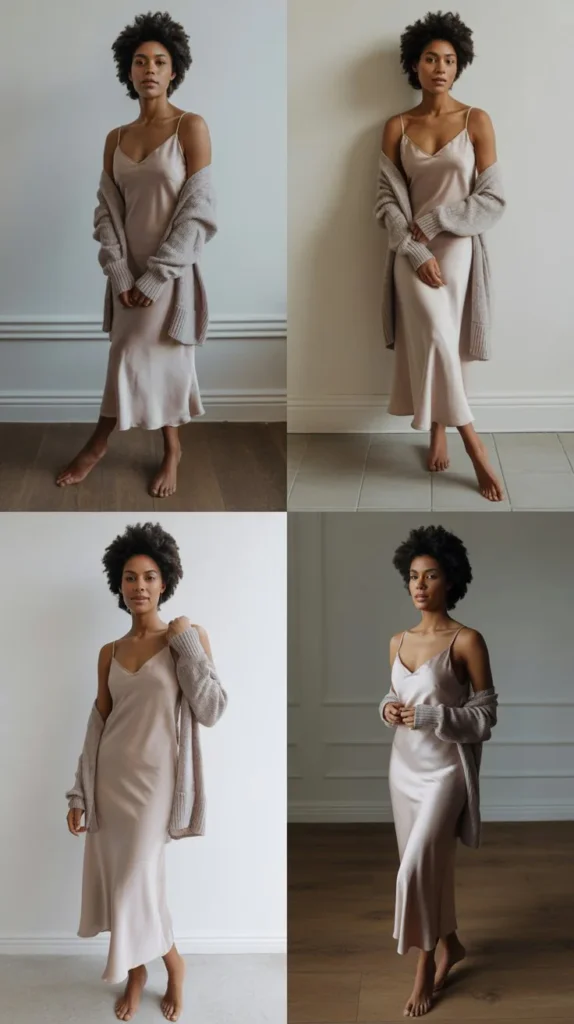 Slip Dress with Cardigan