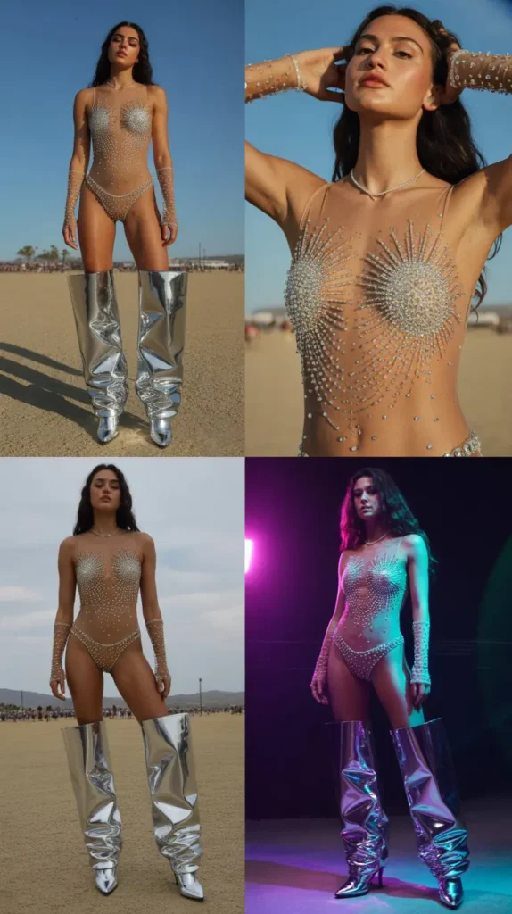Rhinestone Bodysuit Look