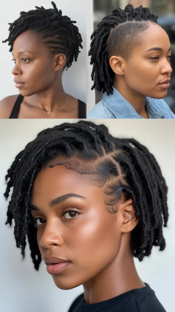  Short Locs with Fade
