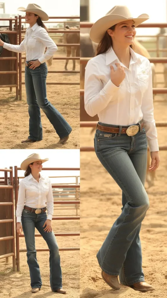 Classic Denim & White Shirt Rodeo Look
