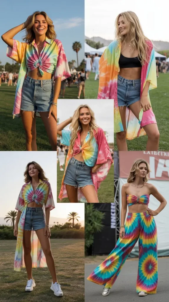 Colorful Tie-Dye Festival Look