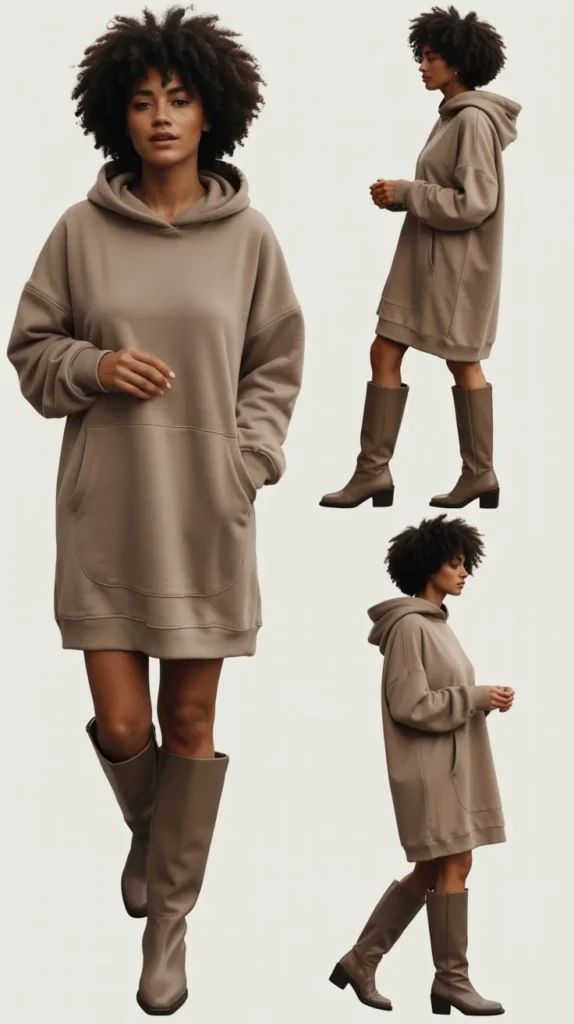 Hoodie Dress with Boots