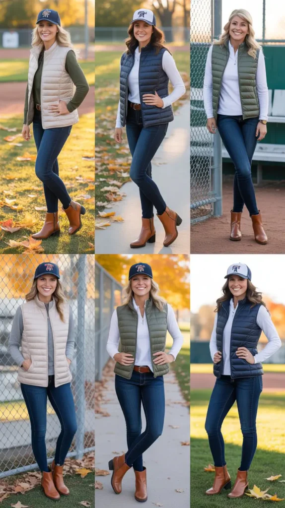 Puffer Vest and Skinny Jeans Outfit