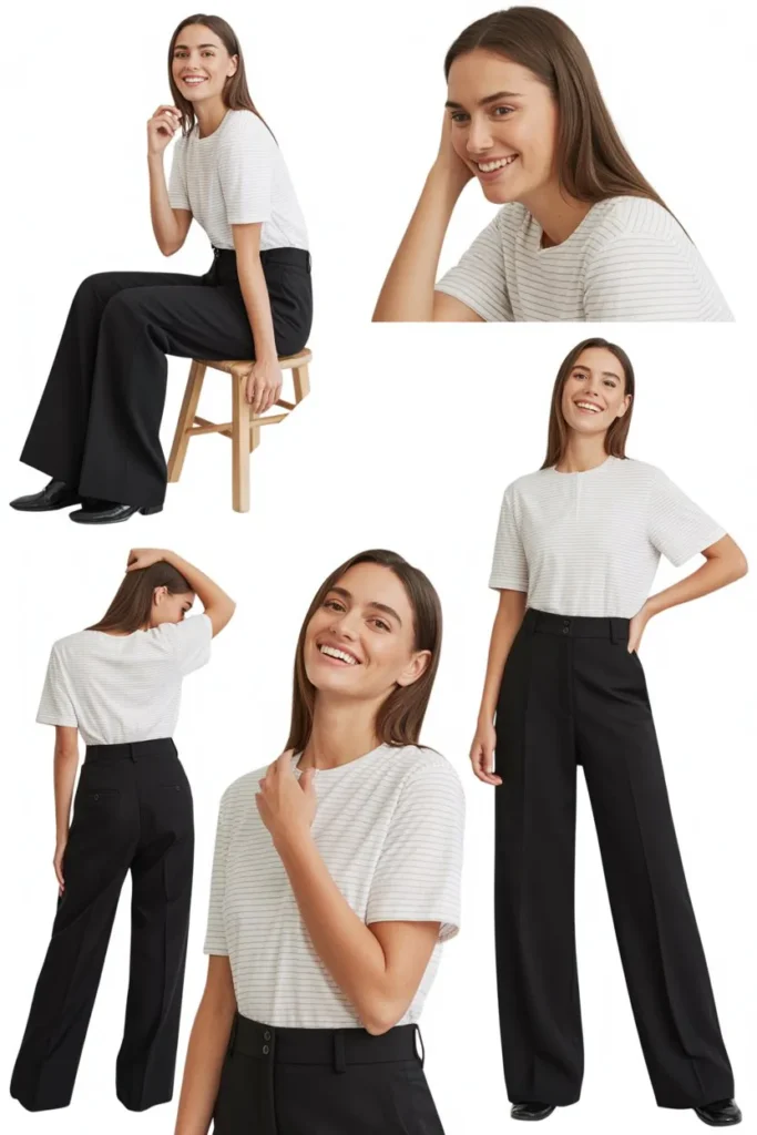 Striped Shirt with Black Pants