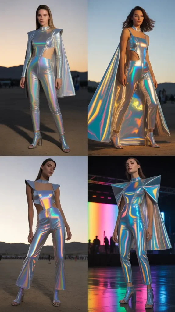 Holographic Festival Jumpsuit