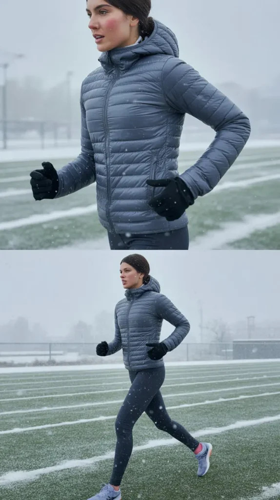 Lightweight Down Jacket With Running Pants
