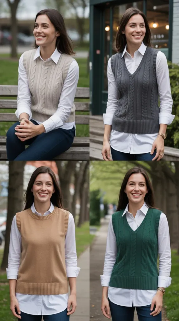 Sweater Vest With Button-Up Shirt