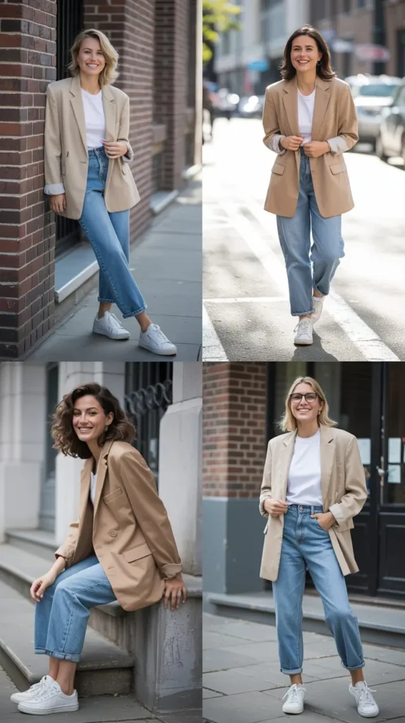 Oversized Blazer With Straight Jeans