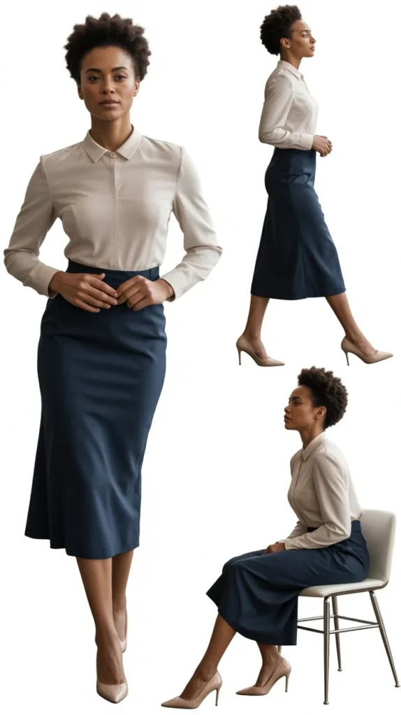 Midi Skirt with Fitted Top