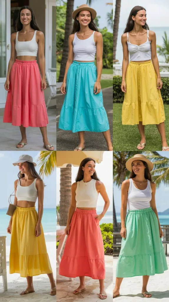 Statement Skirts with Simple Tops