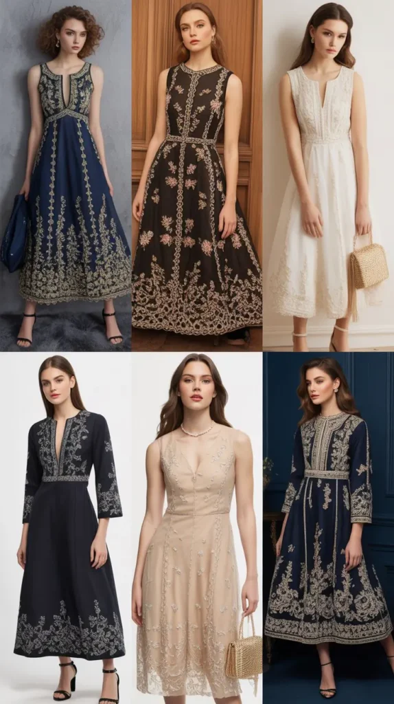 Embroidered Graduation Dress