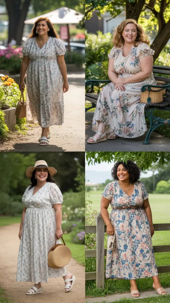  Flowy Maxi Dress With Sandals