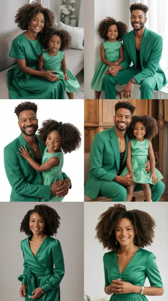 Luxury Emerald Green Easter Family Outfits