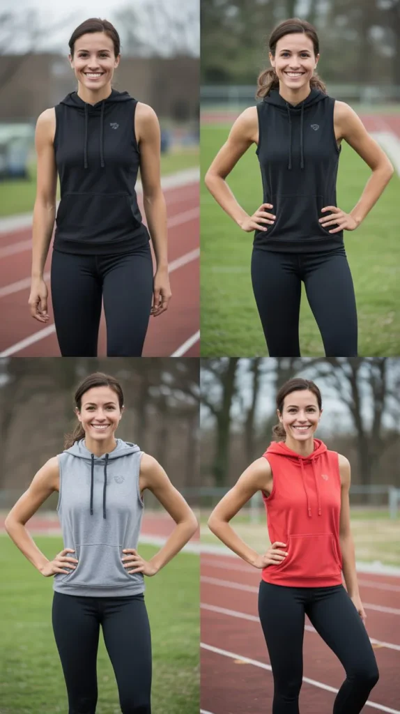 Sleeveless Hoodie with Running Tights