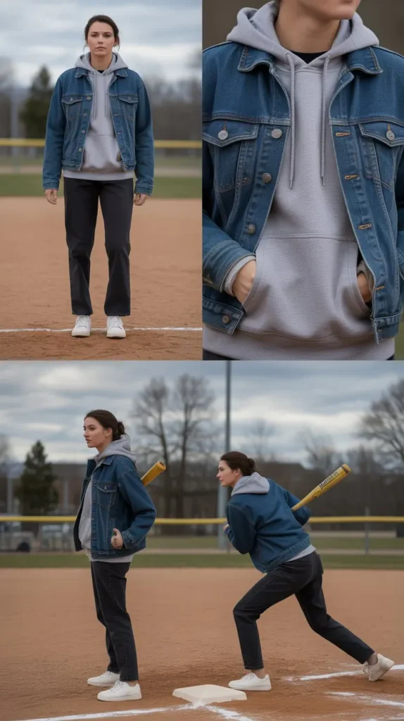 Denim Jacket with Hoodie Layer
