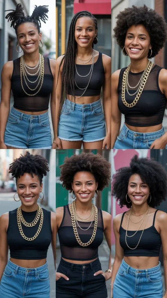 Mesh Tops With Denim Shorts