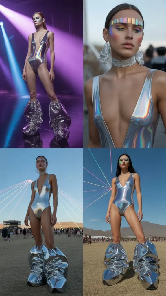  Futuristic Silver Bodysuit