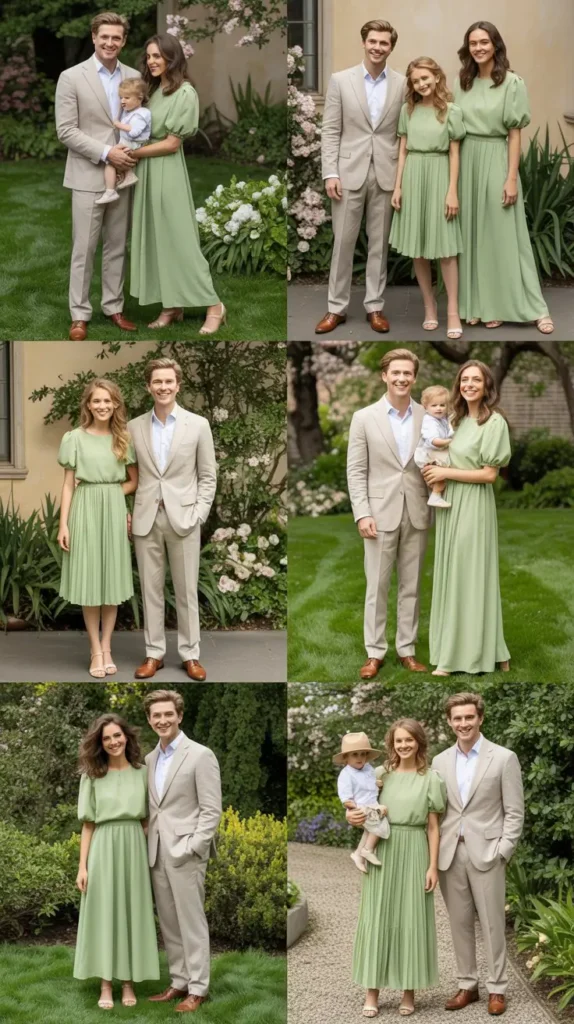 Soft Sage Green Family Outfit Trends