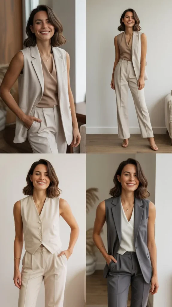 Sleeveless Vest with Trousers