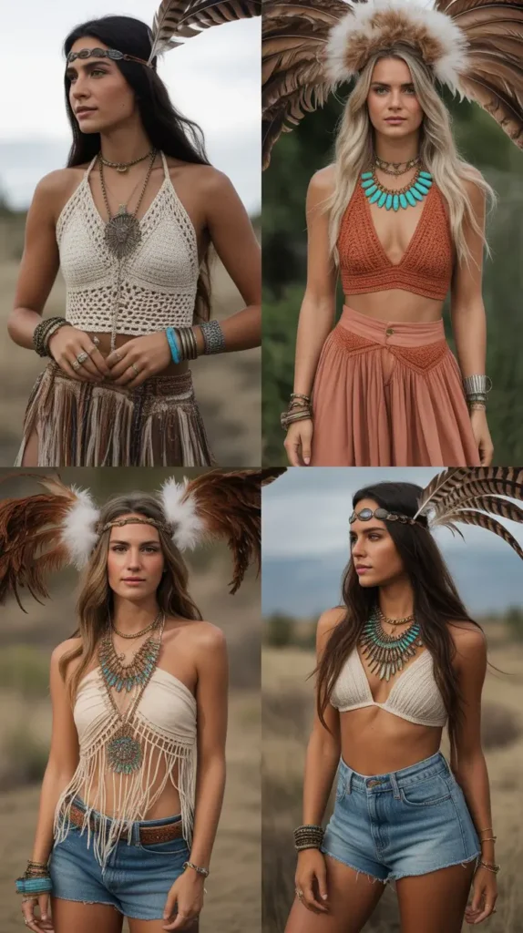 Feather Accessories Festival Look