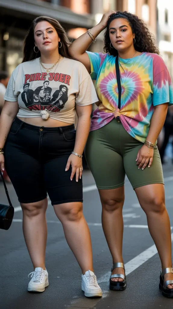 Graphic Tee With Biker Shorts