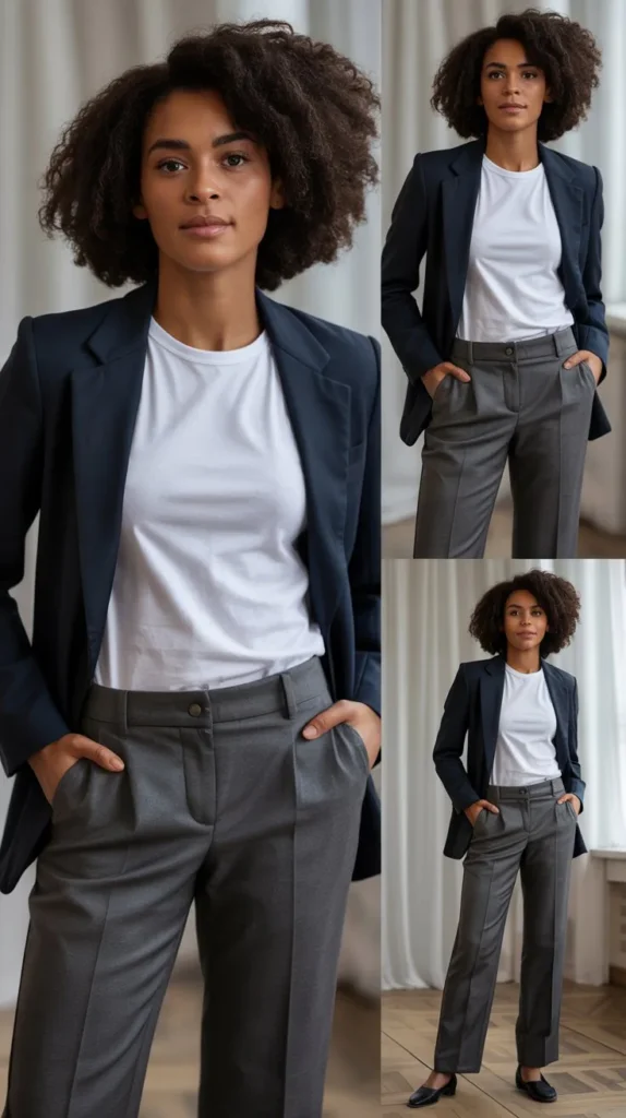 Blazer with T-Shirt and Pants