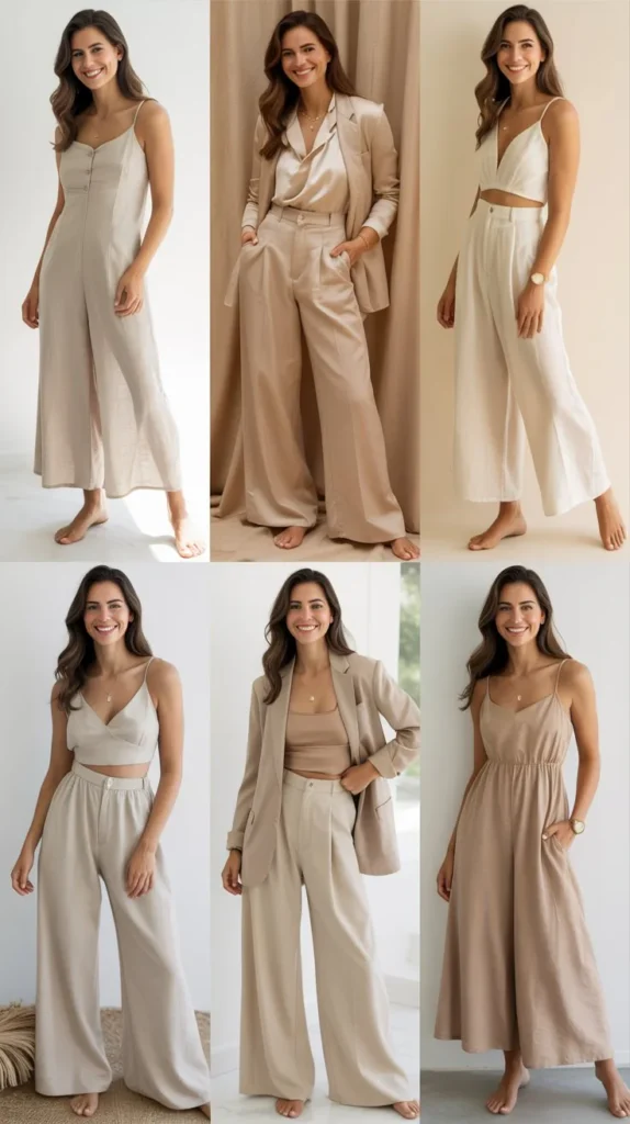 Elegant Resort Wear with Neutral Tones
