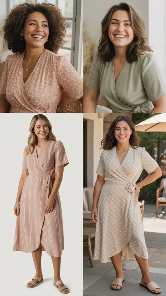 Wrap Dress With Flat Sandals