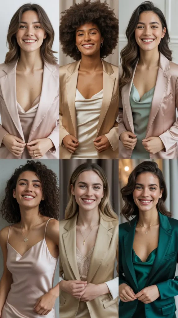 Satin Blazer with Slip Dress