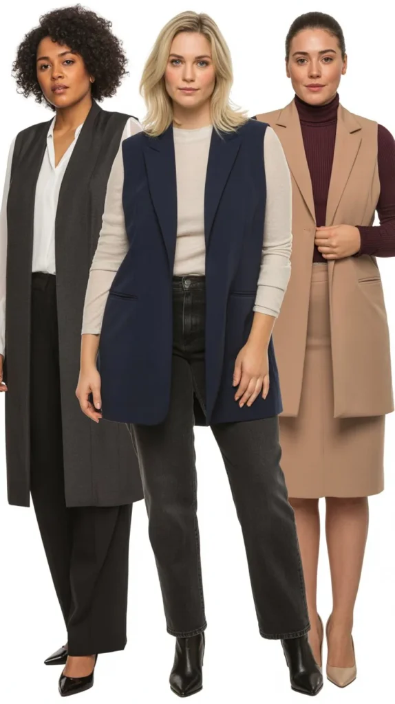 Longline Vest with Shirt and Pants
