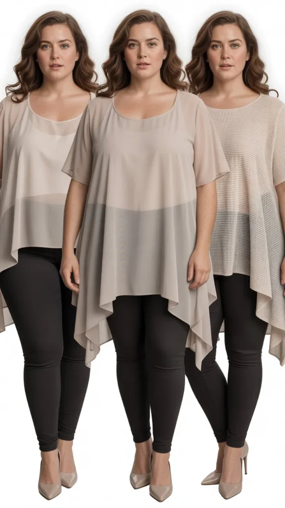. Layered Tunic with Leggings and Heels