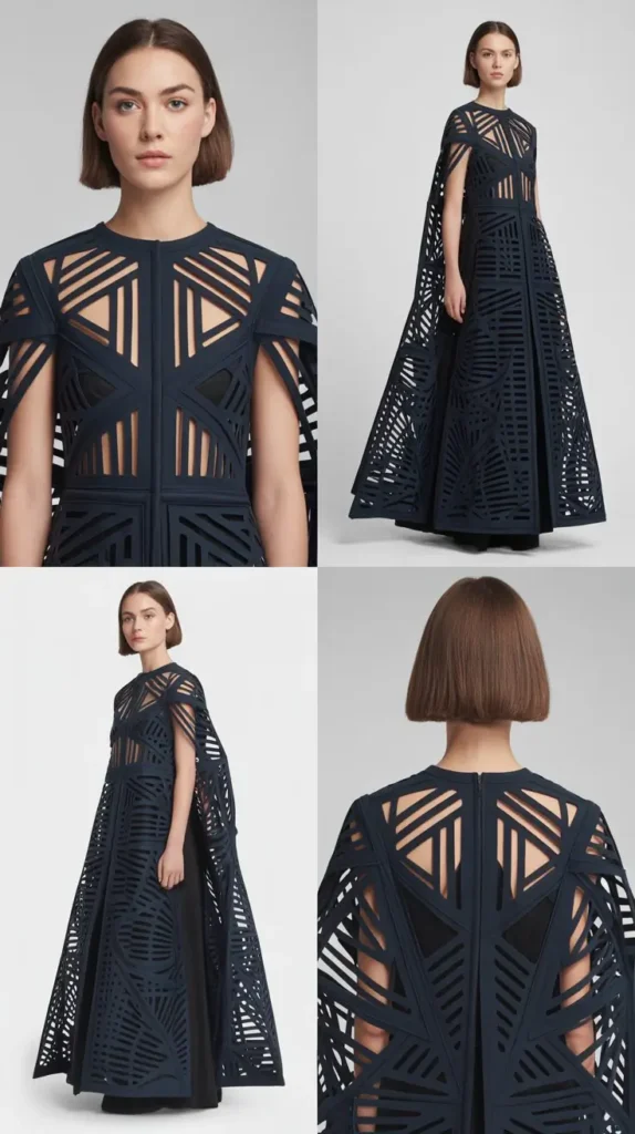 Architectural Geometric Cut-Out Dress