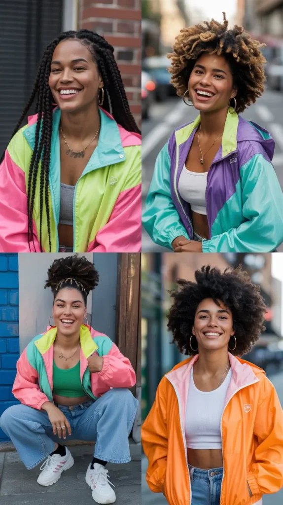 Colorful Windbreaker Outfit