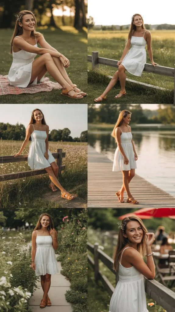 White Sundress With Sandals
