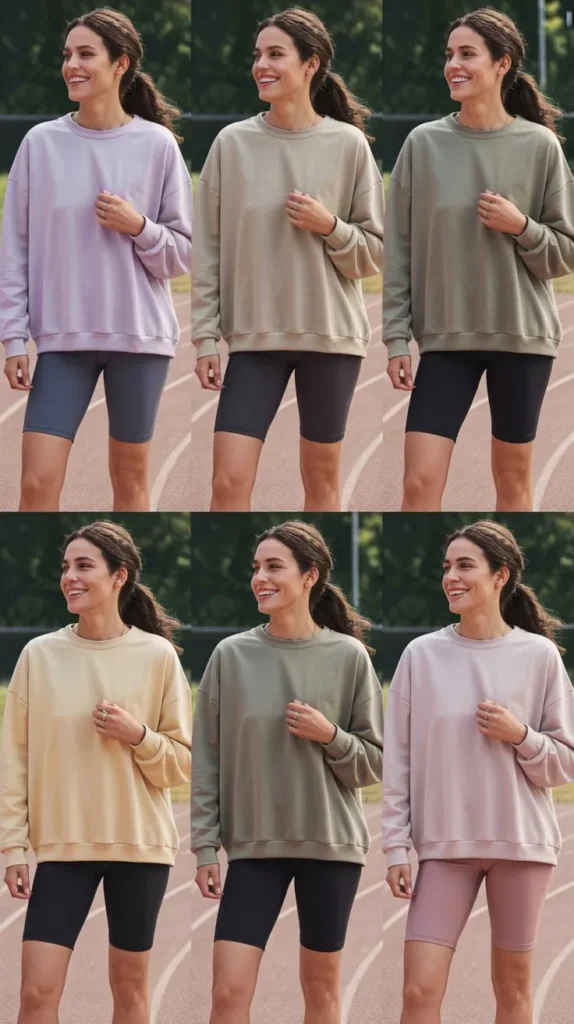 Oversized Sweatshirt with Compression Shorts