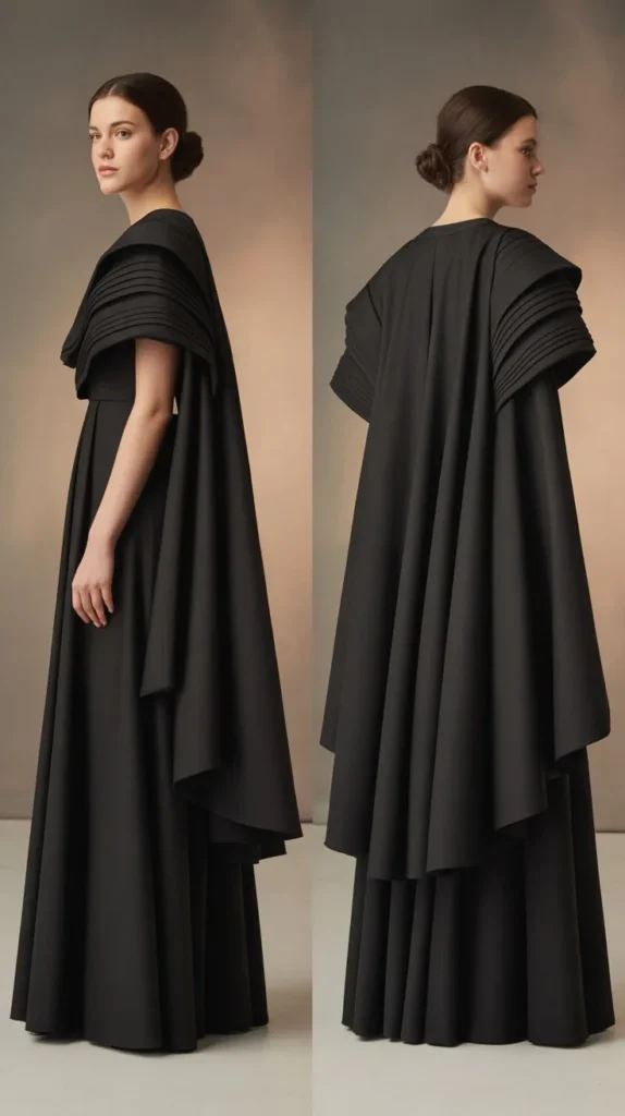  Dramatic Cape or Shoulder Detail Dress