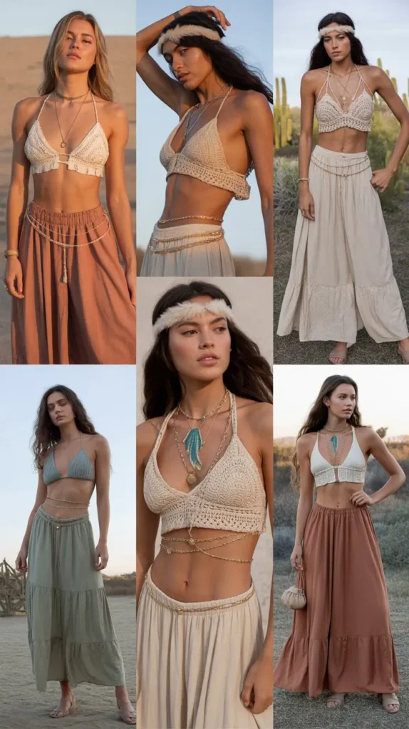 Boho Bralette with Flowy Skirt