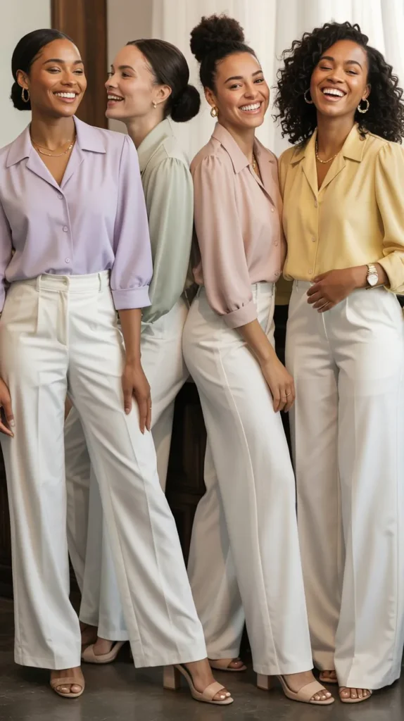 Elegant White Wide-Leg Pants Outfit