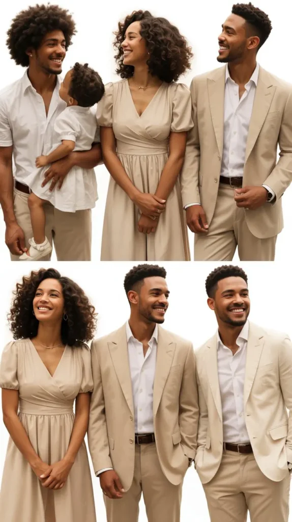 Chic Beige And White Coordinated Easter Fashion