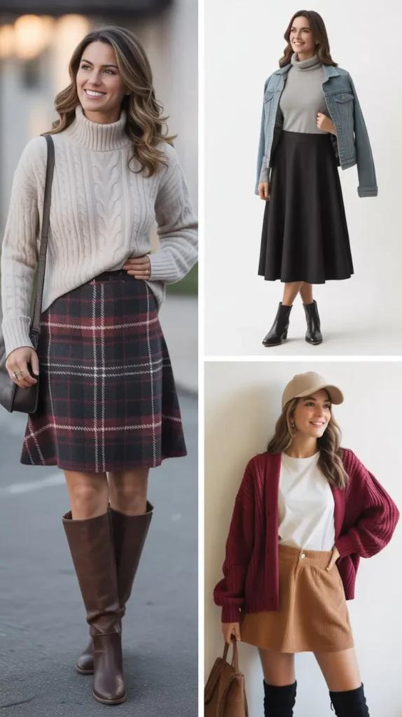 Cable Knit Sweater with Skirt