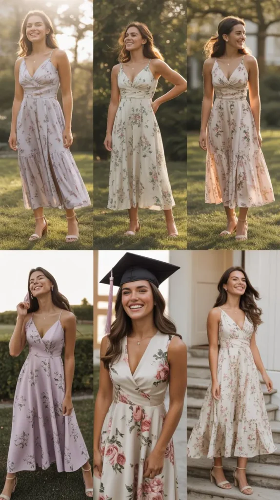  Floral Print Graduation Dress