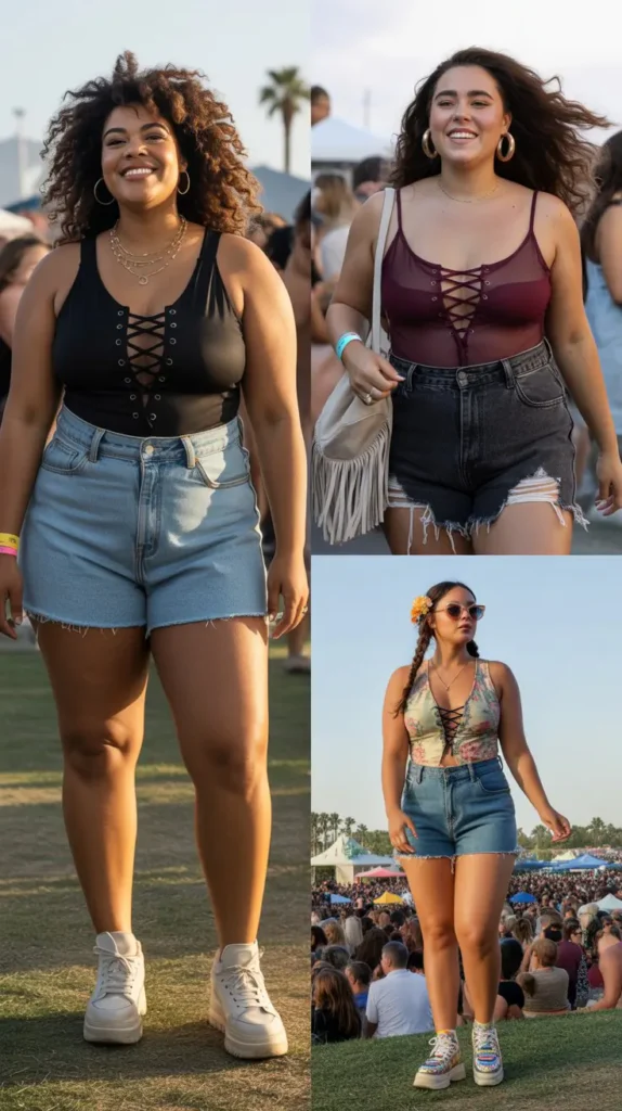  Festival Bodysuit with High-Waisted Shorts