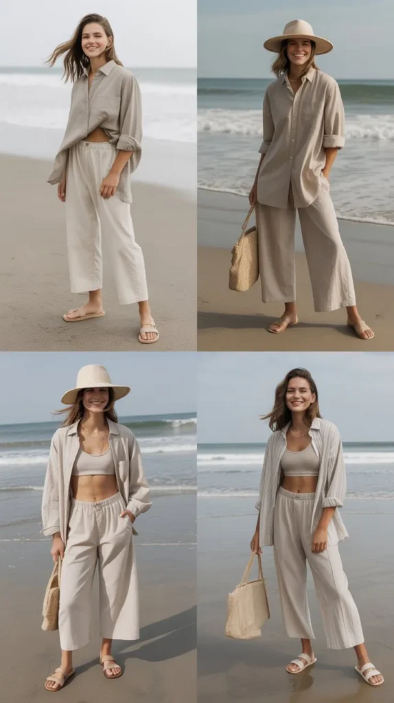 Monochrome Neutral Beach Outfits