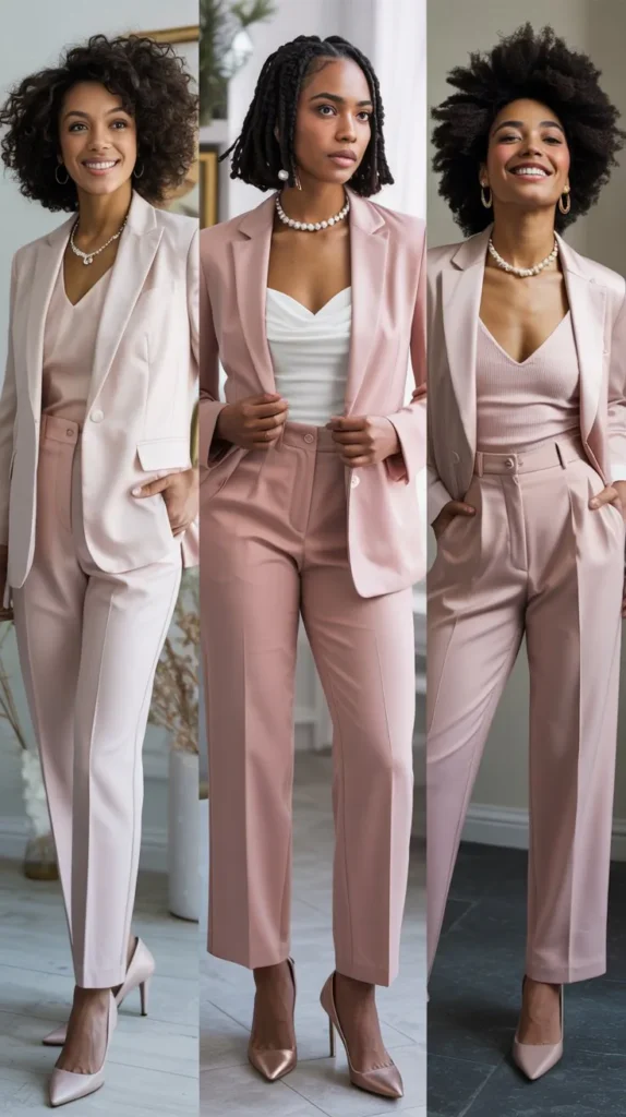 Pastel Pink Pantsuit Look