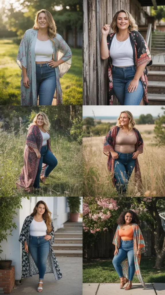  Boho Kimono With Jeans