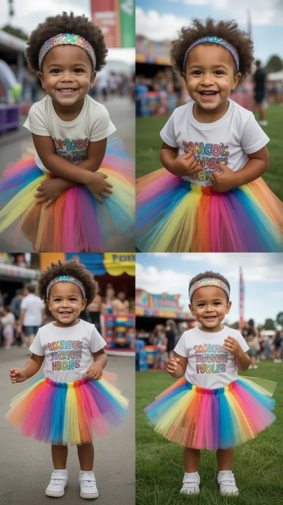  Rainbow Tutu Skirt With Graphic Tee