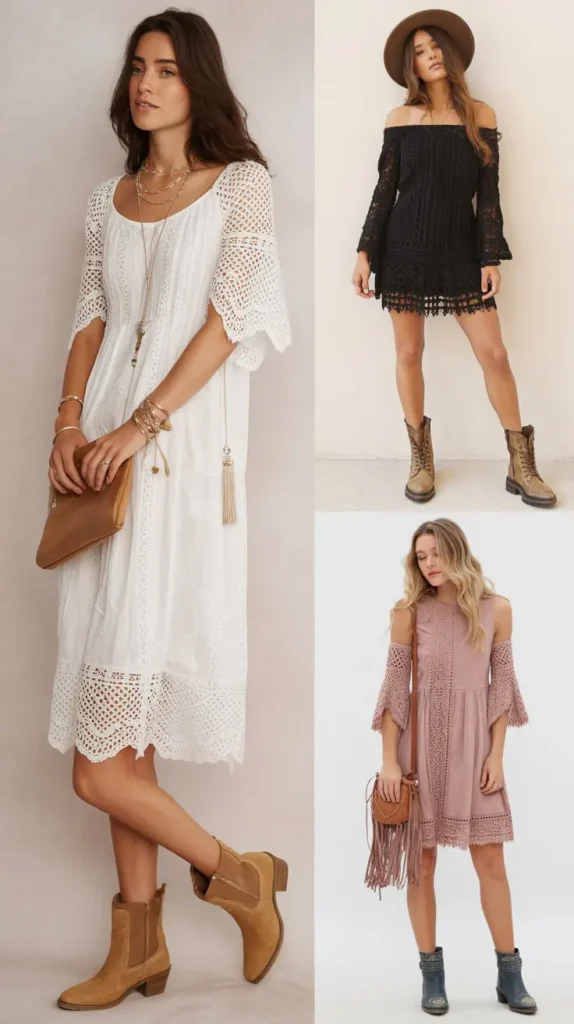 Lace Dress with Boots