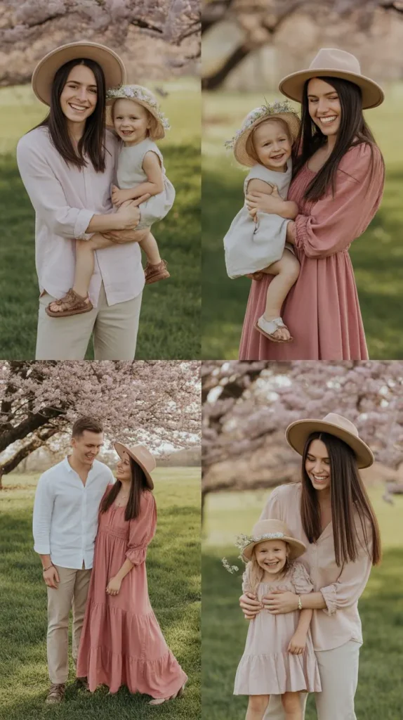 Pink Boho Easter Family Outfits
